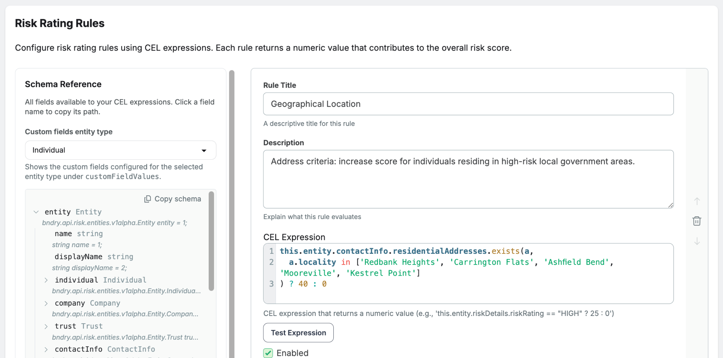 Configure and run Rules-Based Risk Rating for all Entities